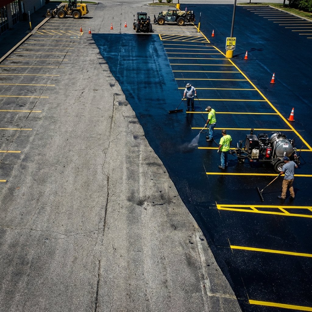 Commercial parking lot striping